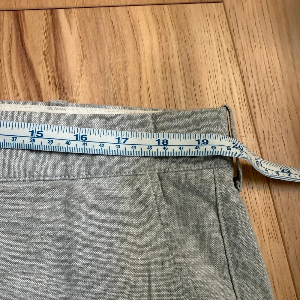 J.Crew Straight Linen Blend Pants Men 38x32 Heather Light Green Preppy Academia